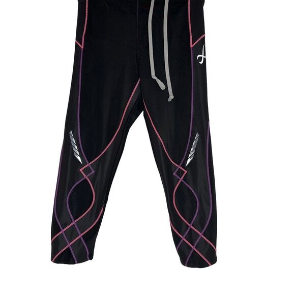CW-X joint compression Black leggings with Pink and Purple Accents Size M - Picture 1 of 8